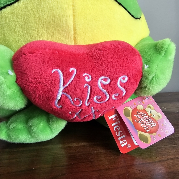 Rare Fiesta Toy Kiss Me Heart Frog Plush Stuffed Animal Valentine's Day Gift - Picture 12 of 14